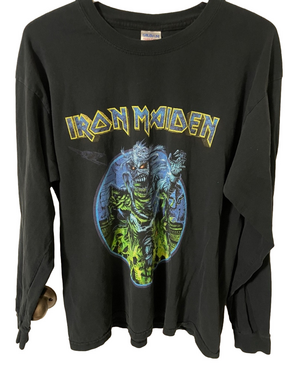 Iron Maiden 2008 World Tour Long Sleeve Graphic Tee Size Large